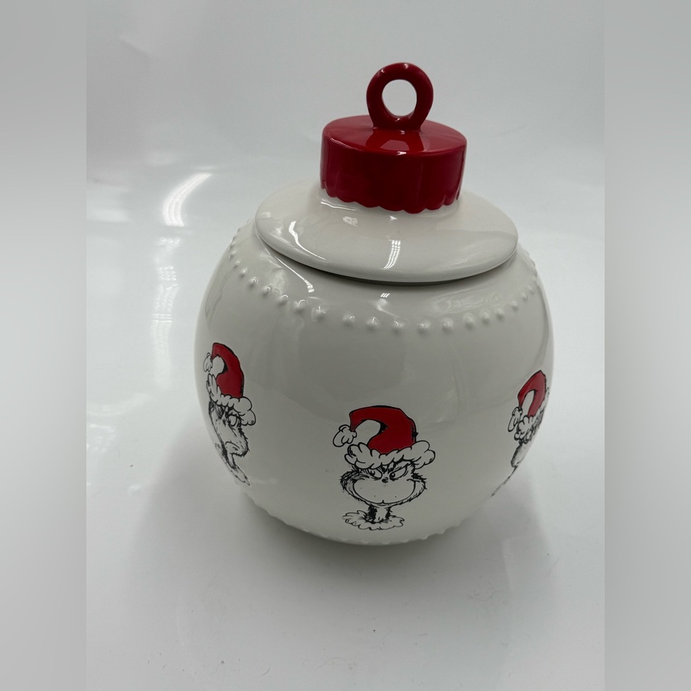 Dr. Seuss The Grinch Who Stole Christmas Ornament Grinch Santa Cookie Jar - Picture 2 of 7